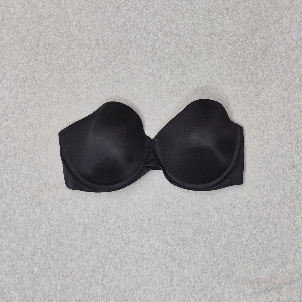 Maidenform Women Bra 38DD Black Strapless T Shirt Underwired Strap